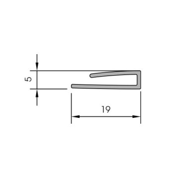 Προφίλ PVC, πλαϊνό λευκό για GLASBORD μήκους 3000mm, RAL 9010 - r Προφίλ PVC, πλαϊνό λευκό για GLASBORD μήκους 3000mm, RAL 9010 - r