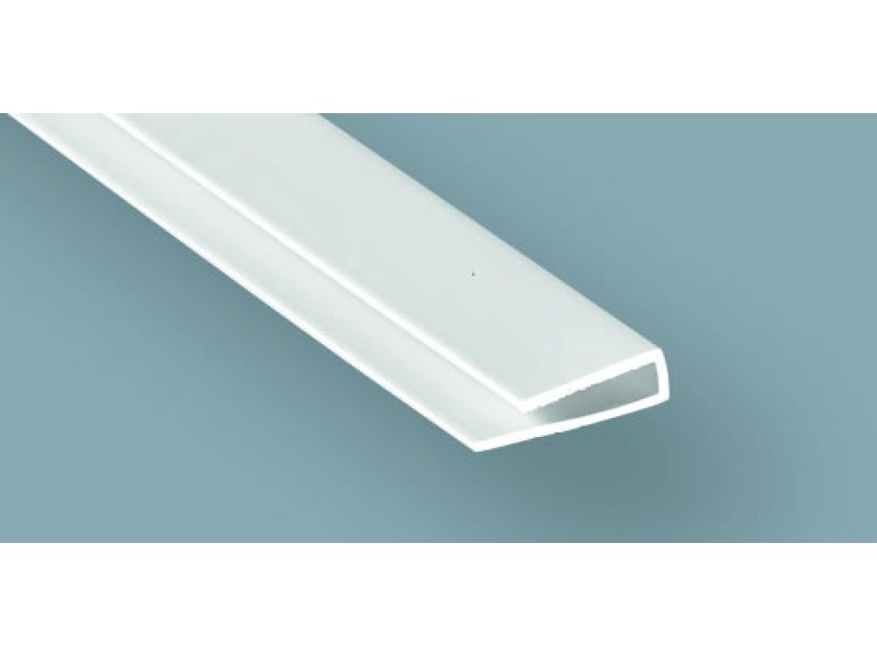 Προφίλ PVC, πλαϊνό λευκό για GLASBORD μήκους 3000mm, RAL 9010 Προφίλ PVC, πλαϊνό λευκό για GLASBORD μήκους 3000mm, RAL 9010