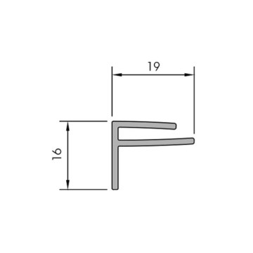 Προφίλ PVC, σχήμα F ΛΕΥΚΟ για GLASBORD μήκους 3000mm, RAL 9010 - r Προφίλ PVC, σχήμα F ΛΕΥΚΟ για GLASBORD μήκους 3000mm, RAL 9010 - r