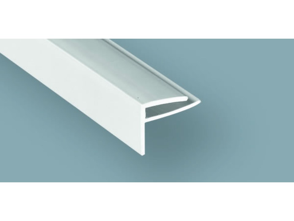 Προφίλ PVC, σχήμα F ΛΕΥΚΟ για GLASBORD μήκους 3000mm, RAL 9010 Προφίλ PVC, σχήμα F ΛΕΥΚΟ για GLASBORD μήκους 3000mm, RAL 9010