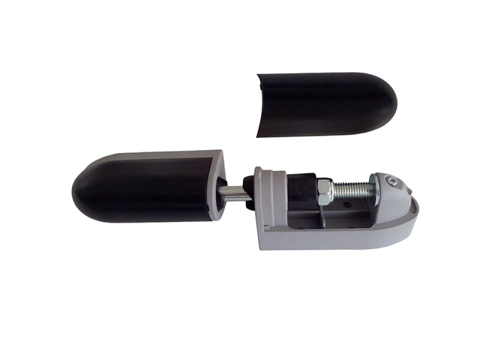 Adjustable vertical hinge with caps