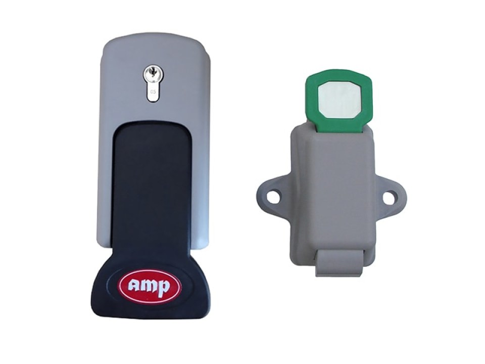 Hinged cold room door handle AMP complete (in/out) Hinged cold room door handle AMP complete (in/out)