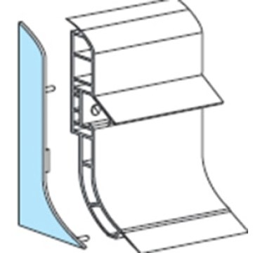 Left/right cover RAL 9002 for plinth profile