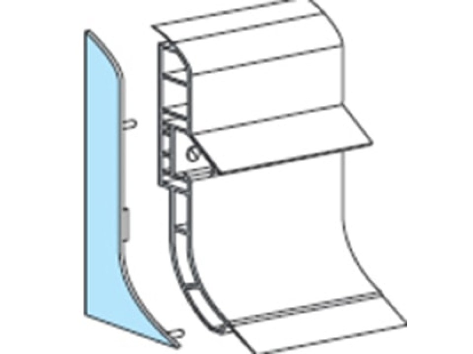 Left/right cover RAL 9002 for plinth profile